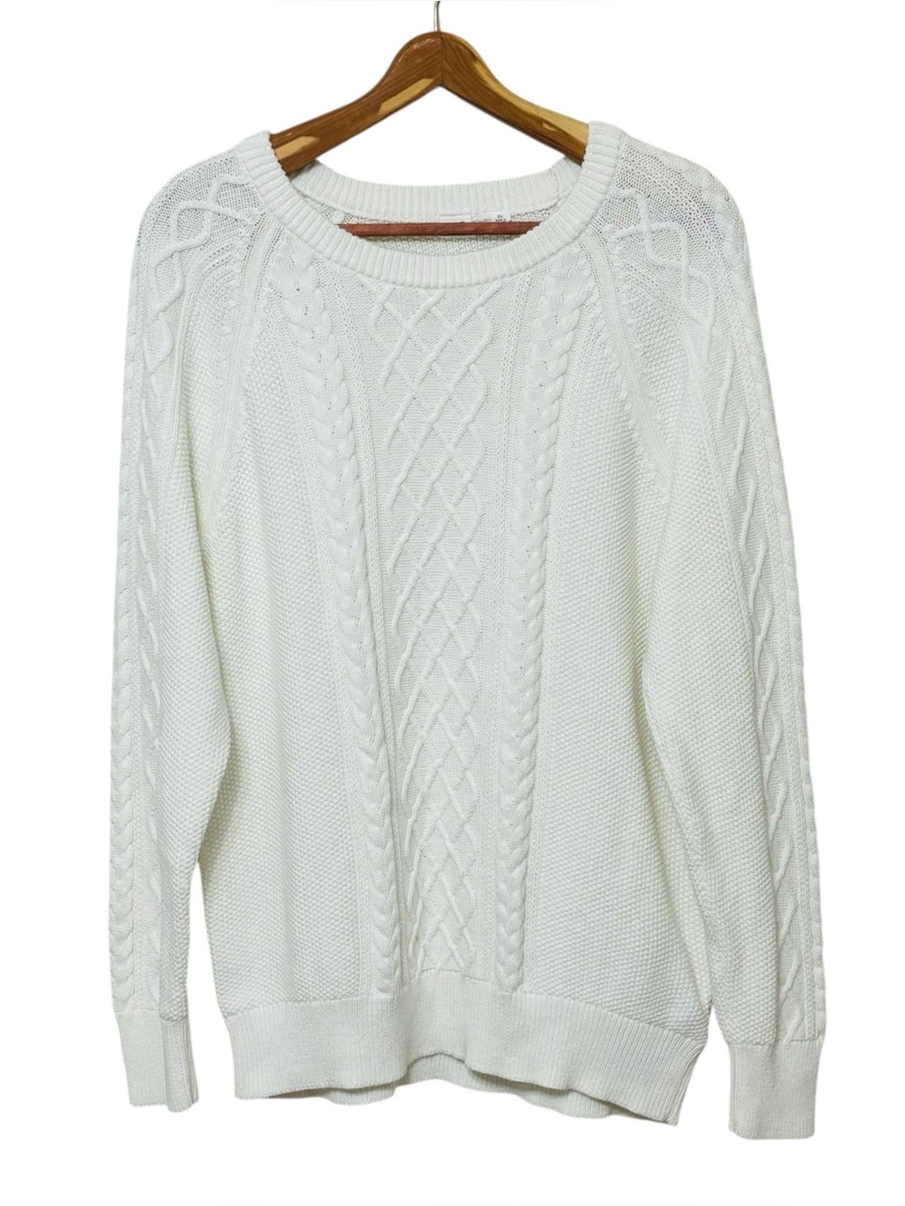 Gap Cable Knit Sweater 100% Cotton White Womens Size XL